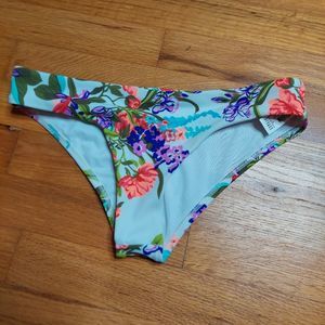 Kibys White Floral Bikini Swim Bottoms Small NWOT